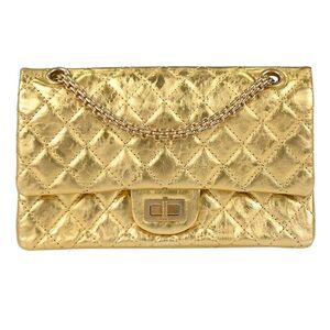 Chanel Reissue 2.55 Flap Metallic Leather Gold Calfskin Handbag